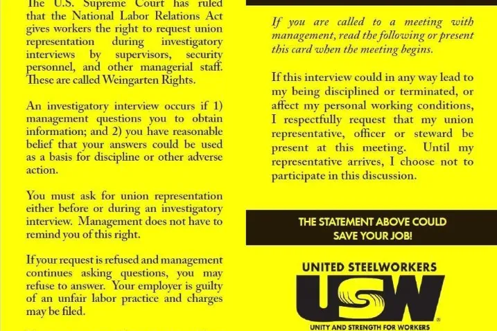 Weingarten Rights Card